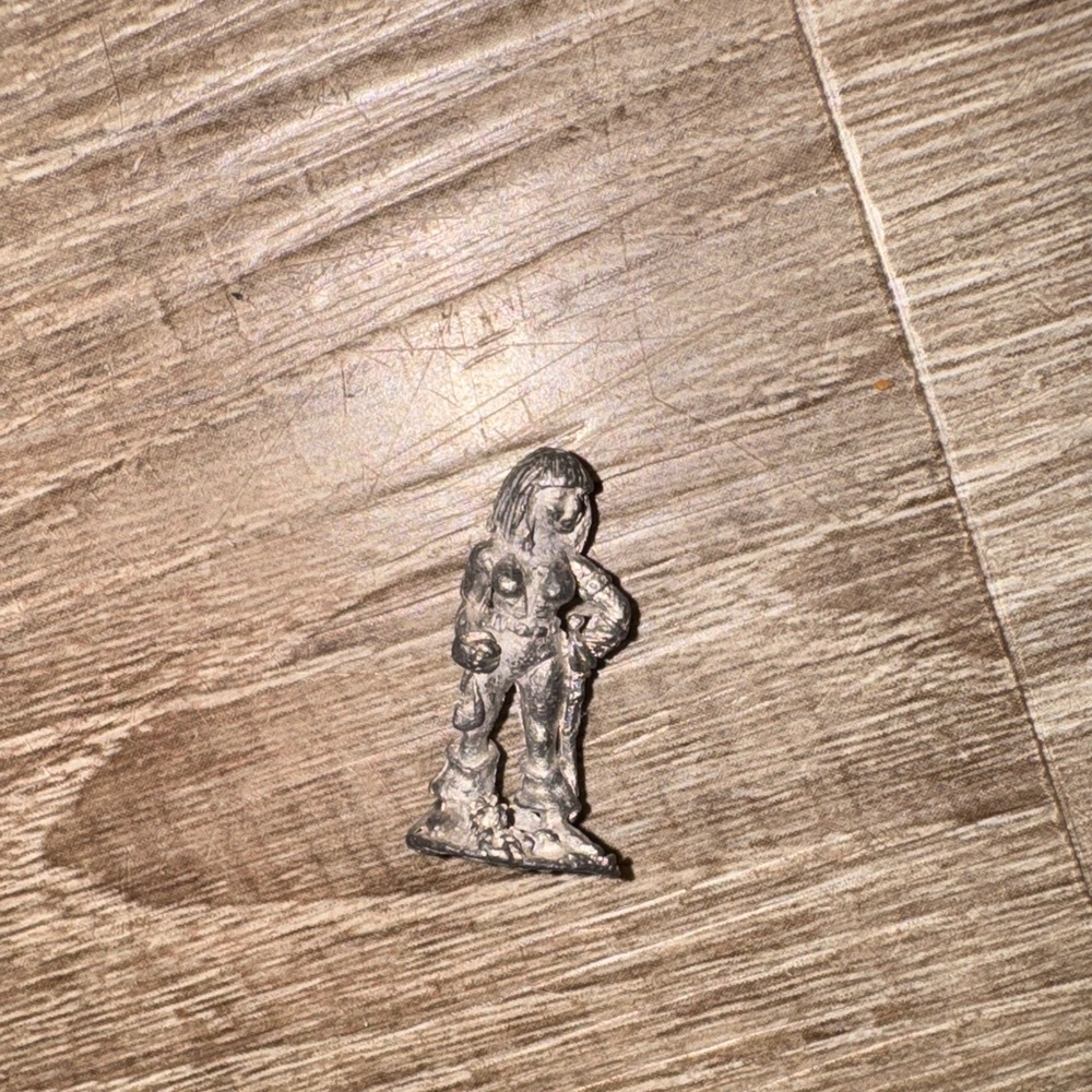 Silver Miniature Figurine Female Warrior DnD Dungeons & Dragons